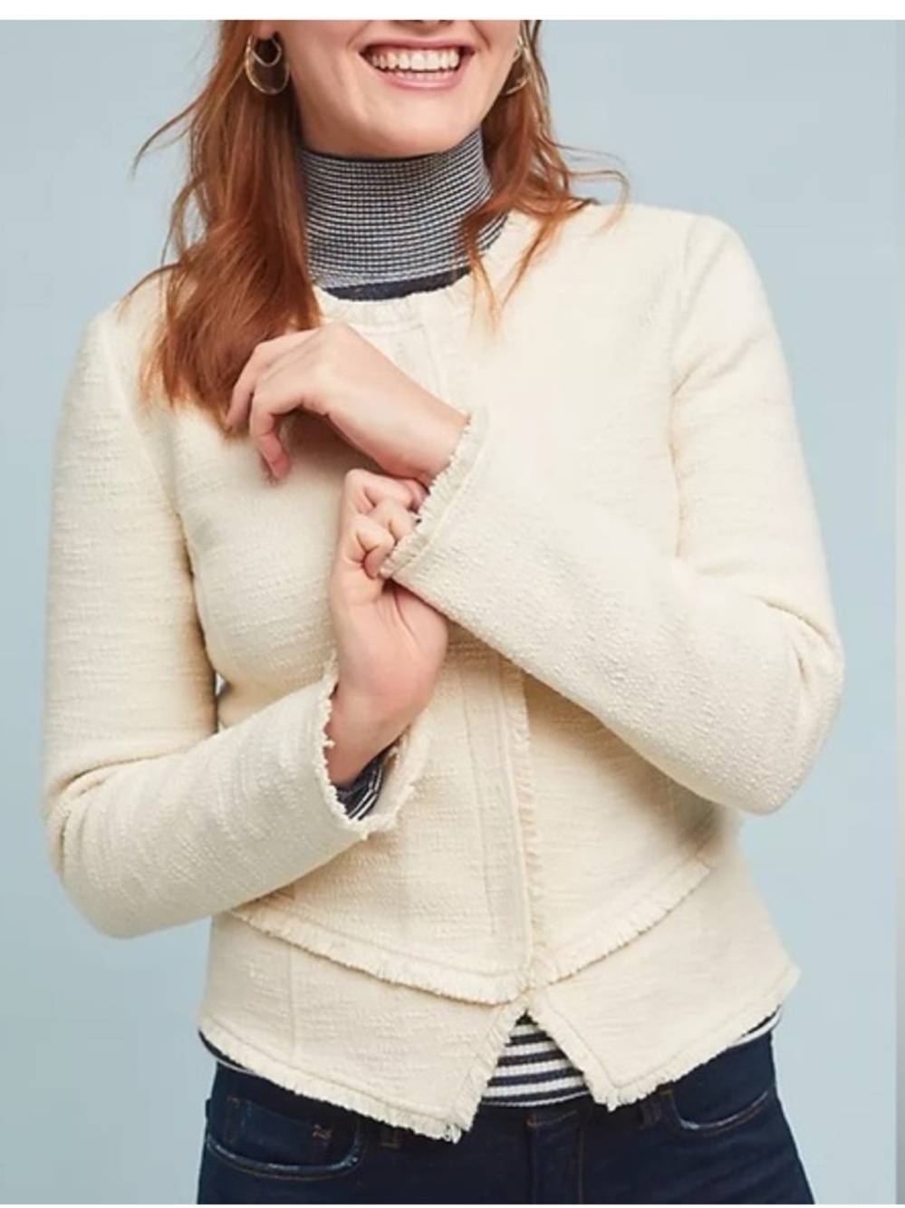 Anthropologie ETT:TWA fringe jacket